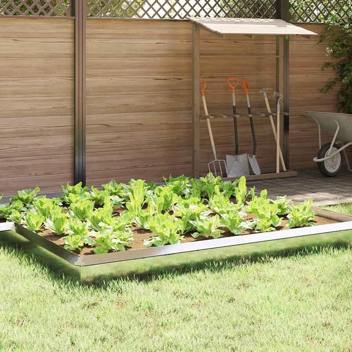 vidaXL Slakkenhekje 16 pcs Zilver 50 x 3,5 x 25 cm Roestvrij, Tuin en Terras, Bielzen en Borduren, Nieuw, Verzenden