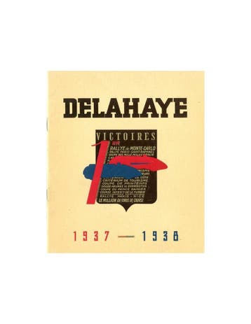 1937 - 1938 DELAHAYE PROGRAMMA BROCHURE FRANS, Ophalen of Verzenden