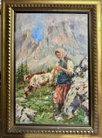 Lucia Crotti (1877-1960) - Pastorella sul Passo Sella
