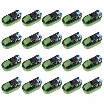 vidaXL Spanbanden 20 st 800 daN 6 m groen, Verzenden, Nieuw