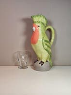 Kan - Keramiek - Met de hand geschilderde papegaai