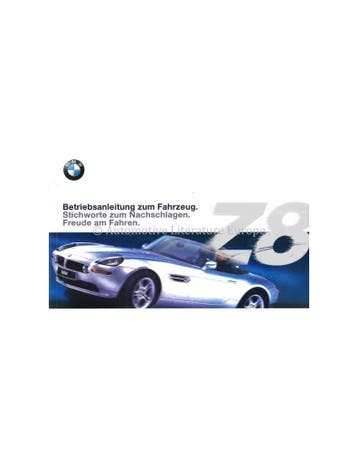 2000 BMW Z8 INSTRUCTIEBOEKJE DUITS, Ophalen of Verzenden