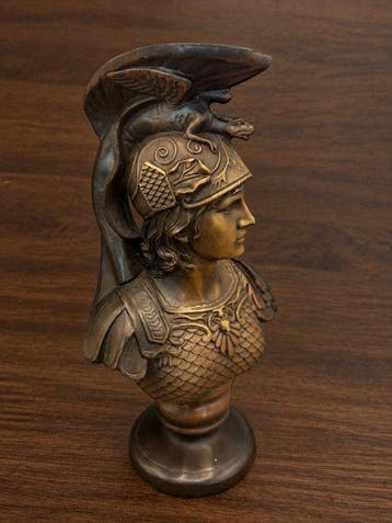 Beeldje - Athena bust - Messing, Antiek en Kunst