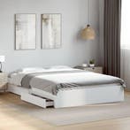 vidaXL Bedframe met lades bewerkt hout wit 160x200 cm, Huis en Inrichting, Slaapkamer | Bedden, Verzenden, Nieuw