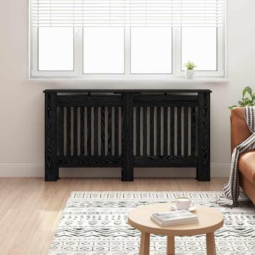 vidaXL Radiator Cover Zwart eiken 152 x 19 x 81,5 cm Bewerkt, Verzenden