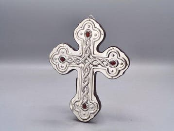 Kruis - .925 zilver, en natuurlijke edelstenen met