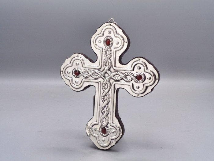 Kruis - .925 zilver, en natuurlijke edelstenen met, Antiek en Kunst, Antiek | Zilver en Goud