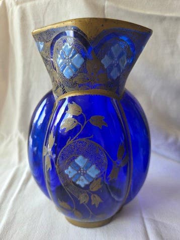 François-Théodore Legras - Vaas (2) - geëmailleerd glas -