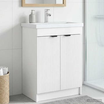 vidaXL Badkamer onder Wastafel Kast Hoogglans Wit 78,5 x, Verzenden, Nieuw