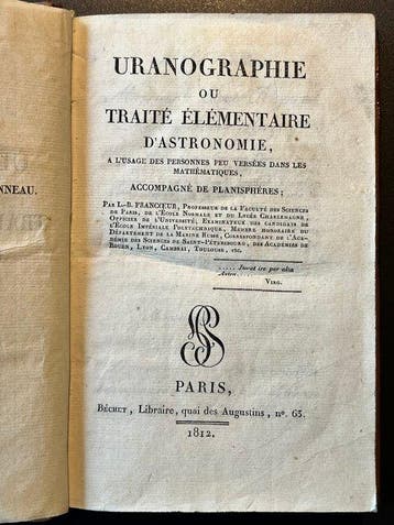 L.-B. Francoeur - Astronomie – Uranographie - 1812