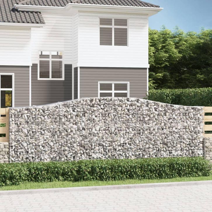 vidaXL Schanskorf gewelfd 400x50x140/160 cm gegalvaniseerd, Tuin en Terras, Bloempotten, Nieuw, Verzenden