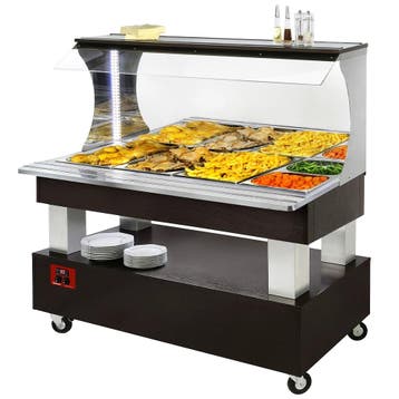 Verwarmd Buffet | GOURMET LINE | Hout/RVS | 4x 1/1 GN |, Verzenden, Nieuw in verpakking
