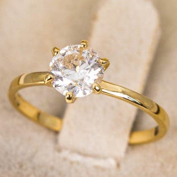 Zonder minimumprijs - Ring - 14 karaat Geel goud - 1.01ct.