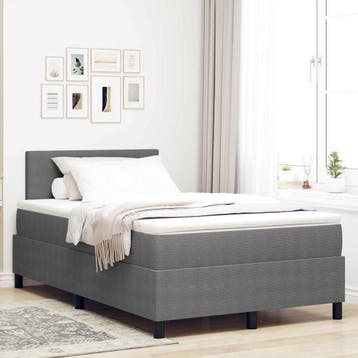 vidaXL LED Box Spring Bed Lichtgrijs en wit 120 x 190 cm, Verzenden, Nieuw
