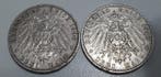 Duitsland. 3 Mark 2x 1908/1912 (Zonder minimumprijs), Postzegels en Munten