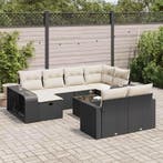 vidaXL 11-delige Loungeset met kussens poly rattan zwart, Verzenden, Loungeset