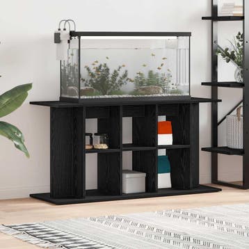 vidaXL Aquariumstandaard Zwart Eiken 120x40x60 cm Bewerkt, Verzenden, Nieuw
