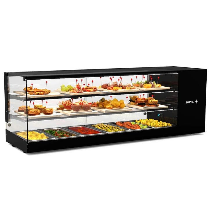 Tapasvitrine | LOGIC | Zwart | 6x 1/3 GN | +2°C/+6°C |, Zakelijke goederen, Horeca | Keukenapparatuur, Nieuw in verpakking, Verzenden