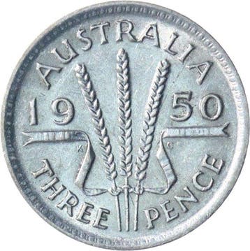 Australië. George VI. 3 Pence 1950, 1951 & 1952 (Zonder