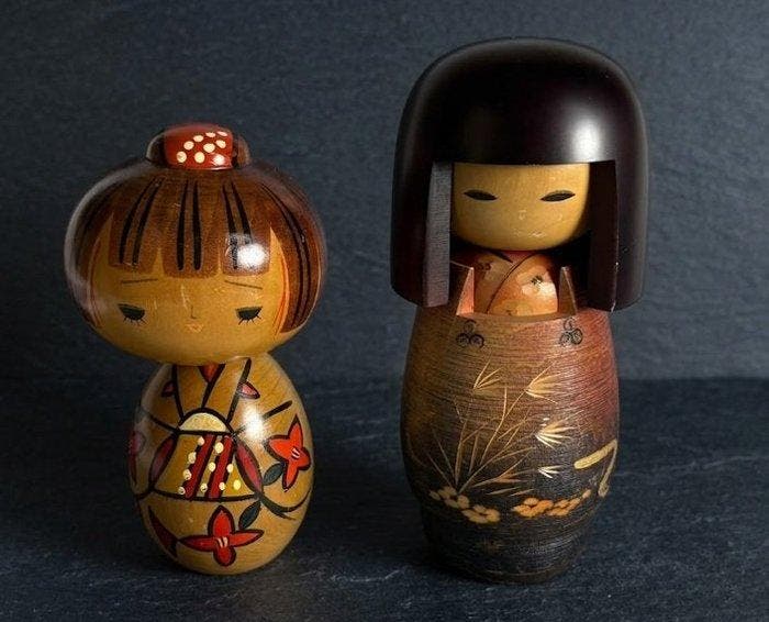 Kokeshi-poppen Houten Kunst Sosaku Kokeshi Meesterwerk door, Antiek en Kunst, Antiek | Overige Antiek