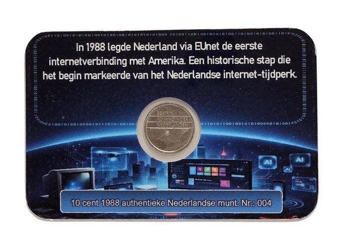Nederland. Beatrix. 1988 Coincard De digitale sprong 1988., Postzegels en Munten, Munten | Nederland