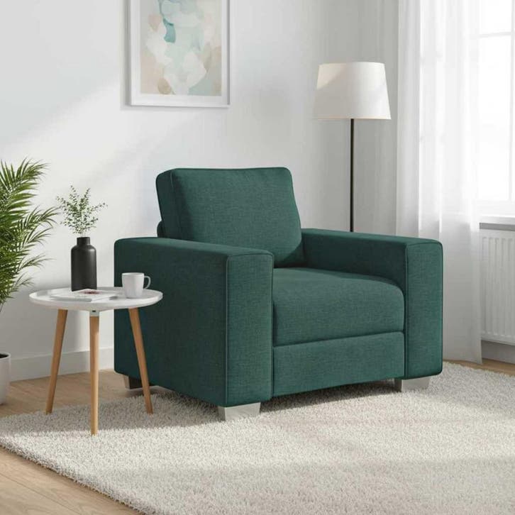 vidaXL Sofa Stoel Donkergroen 100 cm Stof, Huis en Inrichting, Zetels | Zetels, Nieuw, Verzenden