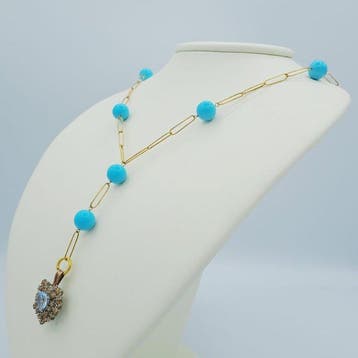 Zonder minimumprijs - Ketting met hanger - 9 kt. Zilver,