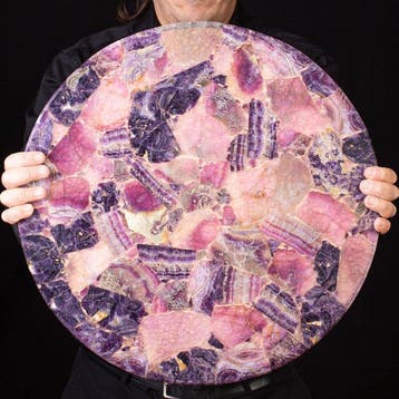 Table basse exclusive - Table mosaïque en fluorite naturelle, Antiquités & Art