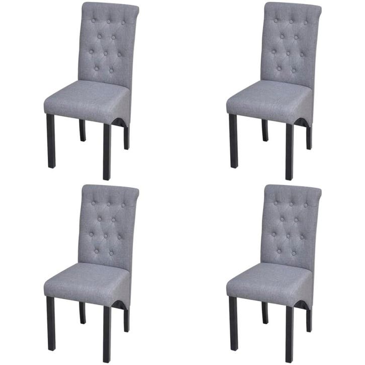 vidaXL Eetkamerstoelen 4 st stof lichtgrijs, Huis en Inrichting, Stoelen, Nieuw, Verzenden