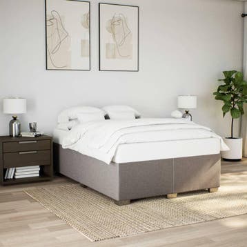 vidaXL Bedframe zonder matras stof taupe 140x200 cm, Verzenden, Nieuw