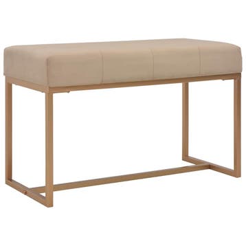 vidaXL Bankje 80 cm fluweel beige, Verzenden