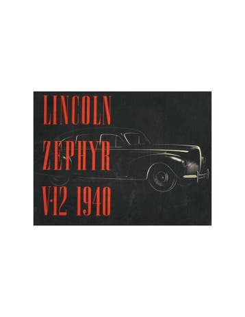 1940 LINCOLN ZEPHYR V12 BROCHURE NEDERLANDS, Nieuw