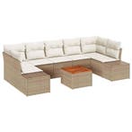 vidaXL Tuinbank Set met opslag 8 pcs Beige en Crème poly, Verzenden, Nieuw