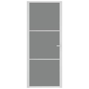 vidaXL Binnendeur 83x201,5 cm ESG-glas en aluminium wit, Verzenden