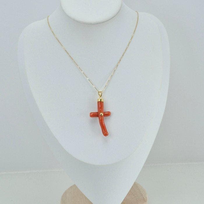 Koraal - Zilver, Verguld - Ketting met hanger - CORALLO, Antiek en Kunst, Curiosa en Brocante