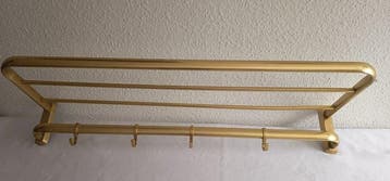 Kapstok - Messing, Aluminium - Vintage trein-garderobe