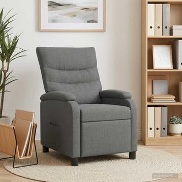 vidaXL Recliner Donkergrijs Stof, Huis en Inrichting, Fauteuils, Verzenden, Nieuw