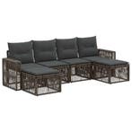 vidaXL Tuinbank Set 6 pcs Grijs en Donkergrijs poly rattan, Verzenden, Nieuw