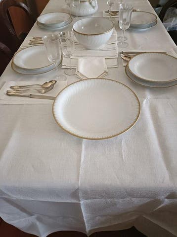 fleur bleue - Nappe (13) - 290 cm - 150 cm, Antiquités & Art