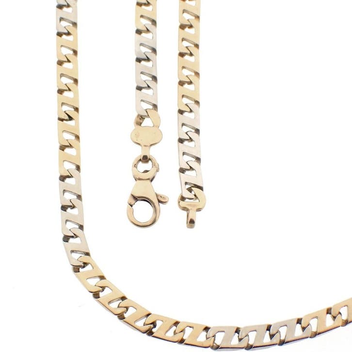 Bicolor fantasie schakelketting, Bijoux, Sacs & Beauté, Colliers, Enlèvement ou Envoi