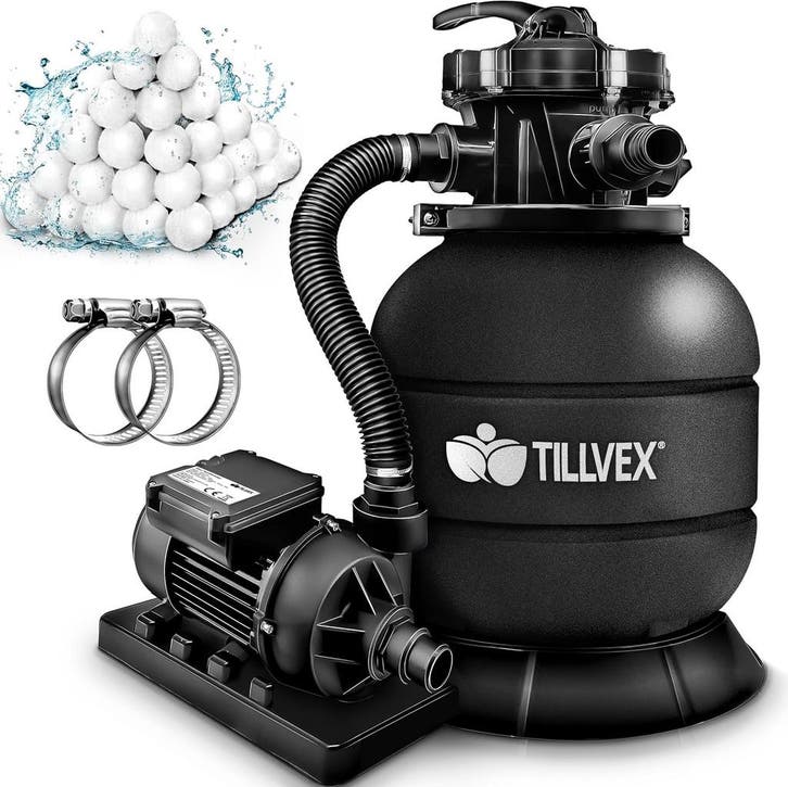 Tillvex® Zandfilter - Zandfilterpomp - 7900L/u - Zwart, Jardin & Terrasse, Accessoires de piscine, Envoi