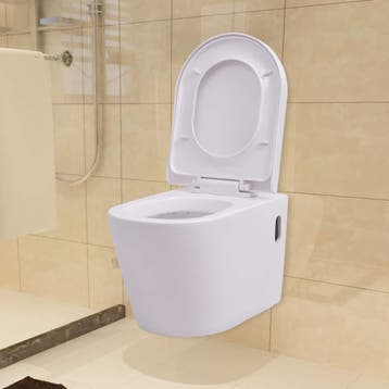 vidaXL Hangend toilet keramiek wit, Doe-het-zelf en Bouw, Verzenden, Nieuw