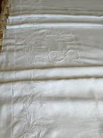 Linge de maison française. Superbe drap ancien en coton .