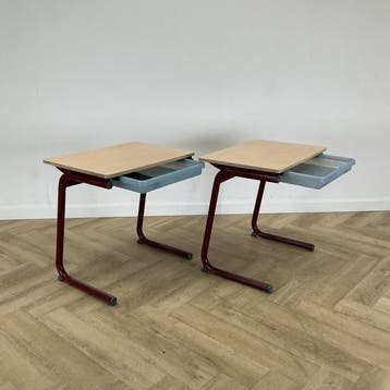 Eromes set van 10 schooltafels (blauwe stip) (hxbxd), Maison & Meubles, Pièces pour table