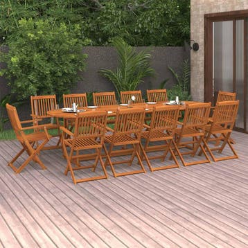 vidaXL 13-delige Tuinset 280x90x75 cm massief acaciahout, Tuin en Terras, Verzenden, Nieuw, Tuinset