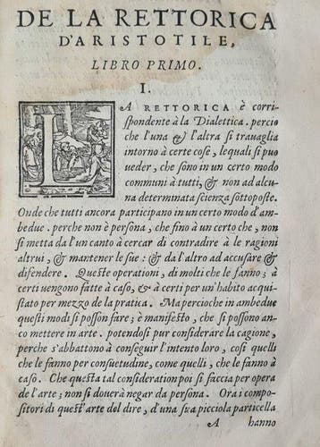 Aristoteles - Rettorica dAristotile fatta in lingua Toscana, Antiek en Kunst