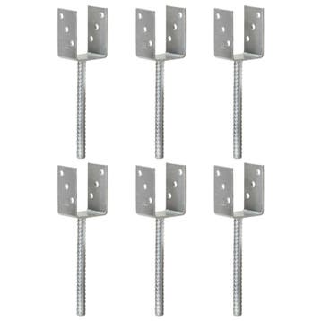 vidaXL Grondankers 6 st 7x6x30 cm gegalvaniseerd staal, Verzenden, Nieuw