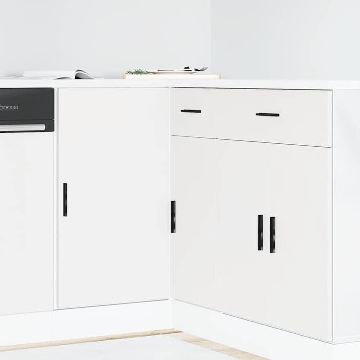 vidaXL Onderkast Lyon bewerkt hout wit, Maison & Meubles, Armoires | Autre, Envoi
