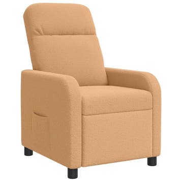 vidaXL Recliner Beige Bouclé, Verzenden, Nieuw
