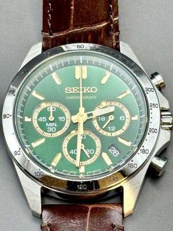 Seiko - Chronograph Green Dial 100m Date Tachymeter - Zonder